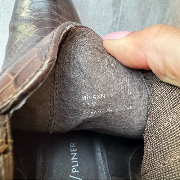 Donald Pliner Milann Studded Heel Dark Brown Slip On Leather Boots 9.5 Grunge - Picture 11 of 14